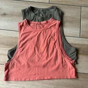2 Lululemon Cropped Workout Tanks